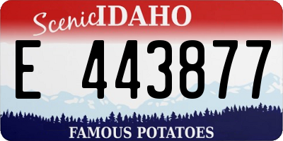 ID license plate E443877