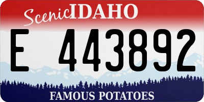 ID license plate E443892