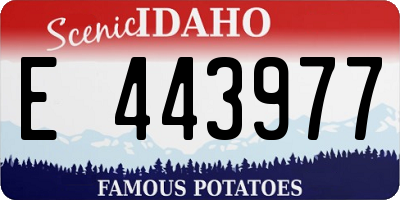ID license plate E443977