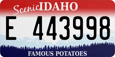 ID license plate E443998