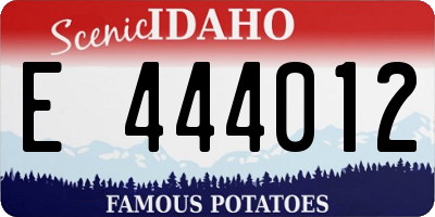 ID license plate E444012
