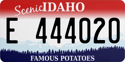 ID license plate E444020