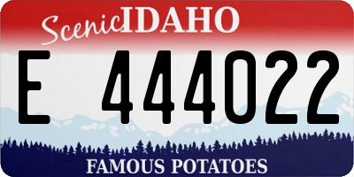 ID license plate E444022