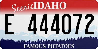 ID license plate E444072