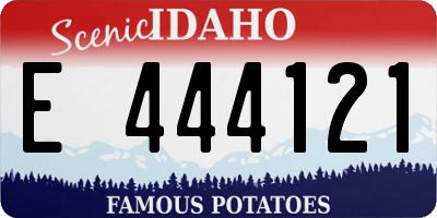 ID license plate E444121