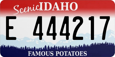 ID license plate E444217