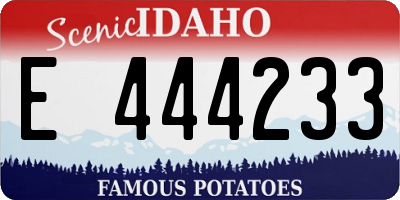 ID license plate E444233