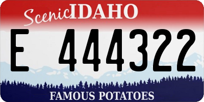 ID license plate E444322
