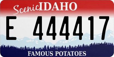 ID license plate E444417