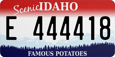 ID license plate E444418