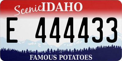 ID license plate E444433