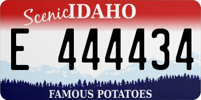 ID license plate E444434