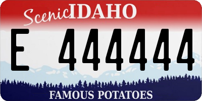 ID license plate E444444