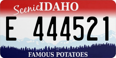 ID license plate E444521