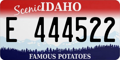 ID license plate E444522