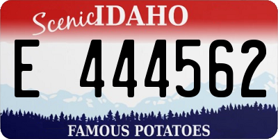 ID license plate E444562