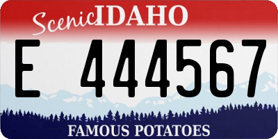 ID license plate E444567