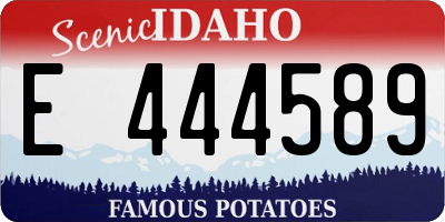 ID license plate E444589