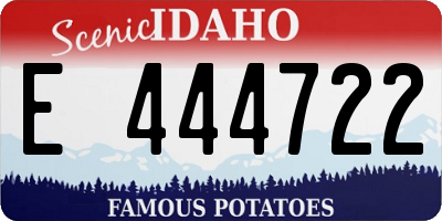 ID license plate E444722