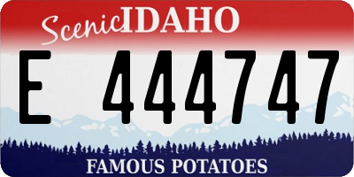 ID license plate E444747