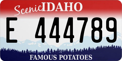 ID license plate E444789