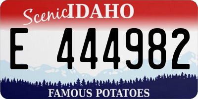 ID license plate E444982