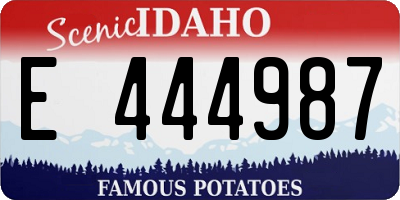 ID license plate E444987
