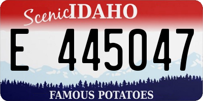 ID license plate E445047