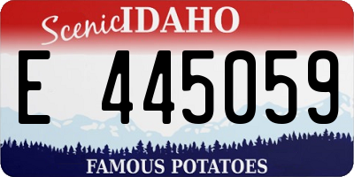ID license plate E445059