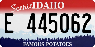 ID license plate E445062