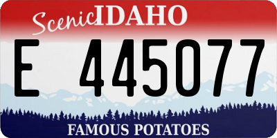 ID license plate E445077