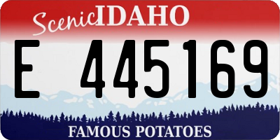ID license plate E445169