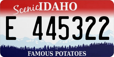 ID license plate E445322