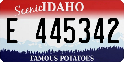 ID license plate E445342