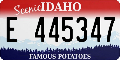 ID license plate E445347