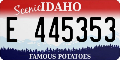 ID license plate E445353