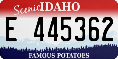 ID license plate E445362
