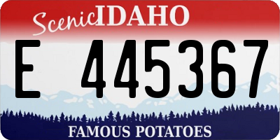 ID license plate E445367