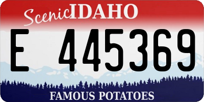 ID license plate E445369