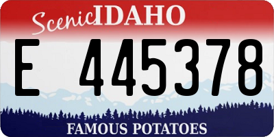 ID license plate E445378