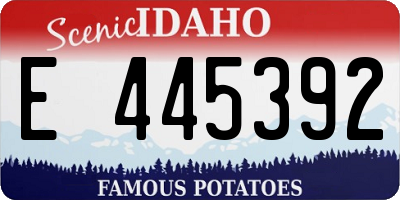 ID license plate E445392