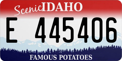 ID license plate E445406