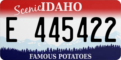 ID license plate E445422