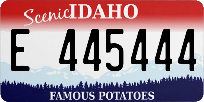ID license plate E445444