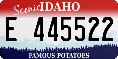 ID license plate E445522
