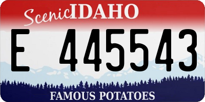 ID license plate E445543