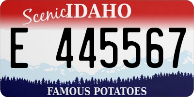 ID license plate E445567
