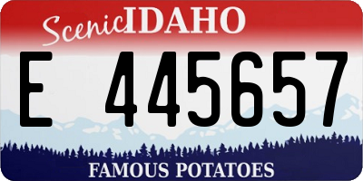 ID license plate E445657