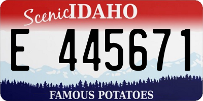 ID license plate E445671