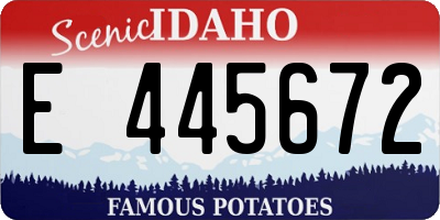 ID license plate E445672